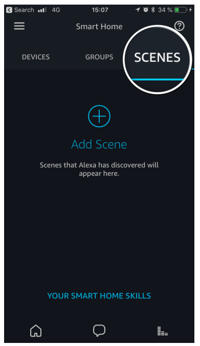 Nuevas escenas de smart Life app no aparecen en app Alexa